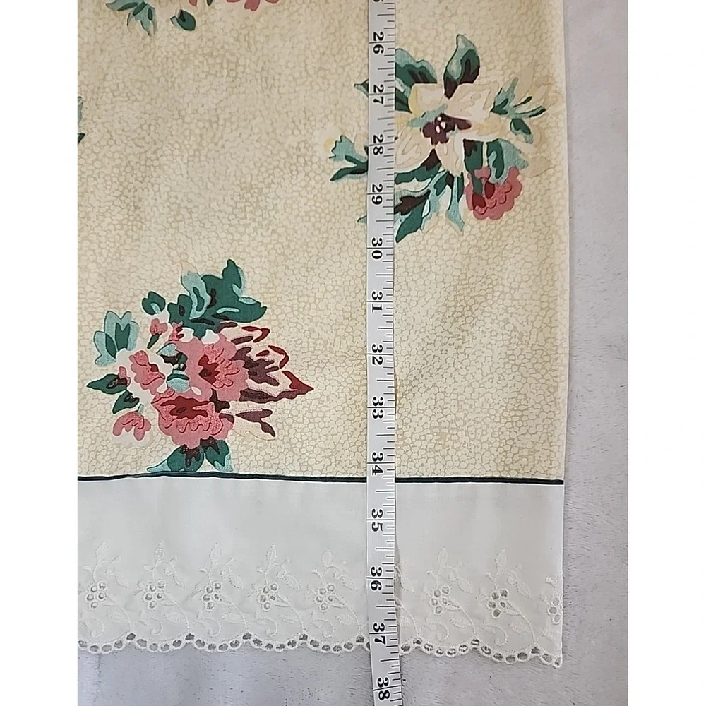 Set 2 Vintage WAMSUTTA Pillowcases King Eyelet FLORAL Supercale Yellow‎ USA 1992